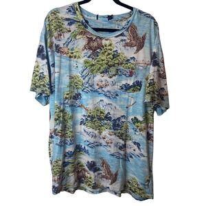 Ralph Lauren Men's 2XB 2G Graphic Print Short Sleeve T Shirt Eagles‎ Landscape